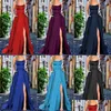 Urban Sexy Kleider, Partykleider, Hochzeit, Abschlussball für Frauen, Y-Satin, Spaghettiträger, trägerlos, Seitenschlitz, Tunika, Slip-Kleid, weiblich, Abend, Lon Dh4Rb