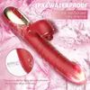 Teleskopisk roterande slickande kaninvibrator dildo vaginal kvinnlig klitoris gspot stimulator intim varor vuxna sex leksak orgasm 240227