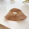 Minimalist Designer Bucket Hat Fashionable Woven Straw Breathable Outdoor Travel Hats Letter Embroidered Beach