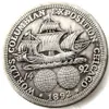 US 1892 mezzo dollaro colombiano artigianale placcato argento copia fabbrica di monete bella casa Accessori299b