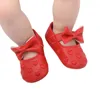 First Walkers Baby Girls Cute Mary Jane Shoes Non-Slip Walking Heart Princess Dress Infant Crib Soft Flats With Bow