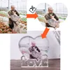 Marco de cristal personalizado con forma de corazón de amor, marco de fotos personalizado, regalo de boda para invitados, recuerdo de cumpleaños, San Valentín, Da300I