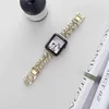 Mode lederen banden voor horlogeband 38 mm 40 mm 41 mm 42 mm 44 mm 45 mm Designer zwart gouden schakelketting polsband iWatch 3 4 5 SE 6 7 serie band 240308