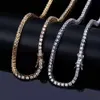 DEF couleur VVS 5Mm diamant cultivé en laboratoire Moissanite chaîne de Tennis 20 pouces collier ras du cou en argent Sterling bijoux balle argent NGTC