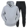 Mens hoodie+pants wool sportswear solid zippered jacket sportswear hoodie 240311