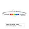 Link pulseiras pulseira arco-íris para homens mulheres corrente de aço inoxidável