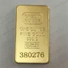 10 stuks niet-magnetisch CREDITSUISSEIngot 1oz vergulde bullion bar Zwitserse souvenirmunt cadeau 50 x 28 mm met verschillende seriële laser 250O