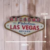 Las Vegas Hoş Geldiniz Neon Sign için Bar Vintage Ev Dekoru Boyama Aydınlatılmış Asma Metal İşaretleri Demir Pub Cafe Dekorasyonu T200221E