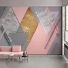 Benutzerdefinierte Po Tapete 3D Nordic Stil Rosa Raute Geometrie Wandmalereien Wohnzimmer Schlafzimmer Wand Malerei Papel De Parede 3D fresco1268R