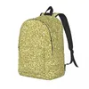 Backpack Pale Gold Po-Effect Foil Metallic Glitter Woman Backpacks Bookbag Fashion Shoulder Bag Portability Travel Rucksack School