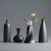 Vaso de cerâmica moderno, criativo, preto, vasos de mesa, recipientes tidropônicos, vaso de flores, decoração de casa, artesanato, decoração de casamento t200624283t