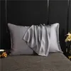 Natural Silk Pillow Case Högkvalitativ kuddefodral Fast färghölje Kudde Täck Bäddkuddkuddtäckning 40x80 50x70 240306