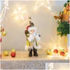 Рождественские украшения Кукла Санта-Клауса Украшение рабочего стола Дерево Стена Дверь Прочная доставка Домашний сад Праздничные товары для вечеринок Ot2Kt
