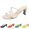 slippers women sandals high heels fashion shoes GAI triple white black red yellow green brown color83