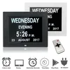 7 8 Languages Digital Day Clock LED Calendar Day Week Month Year Electronic Alarm Clock for Impaired Vision People Home Dec254y