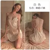 Amoran summer ice silk womens nightdress thin suspender sexy and interesting pajamas hot can be worn outside home clothes 129