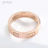 Anéis Luxurys anel anel anéis designer moda titânio gravado carta padrão designer anel anel de noivado tamanho anéis mulheres atacado ldd240311