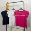 Seksi içi boş tişörtler kadın ince fit gömlek kısa kollu örgüler en iyi tasarımcı yaz nefes alabilen tees