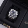 Унисекс Racing AP Watch Royal Oak 26420TI Синий дисковый хронограф Мужские часы Титановый металл Автоматические швейцарские роскошные часы Отображение даты Полный диаметр 43 мм