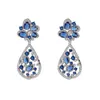 Dangle Earrings EVACANDIS Geometric Floral Gemstone For Women Elegant Teardrop Inlaid With Zirconia Premium Jewellery