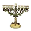 Bougeoirs Hanukkah Menorah Stands Base ronde Candélabre Chandelier de bureau 9 Branches Titulaire Candélabre pour salon Drop de Otq2P