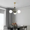 Chandeliers Modern White Glass Ball Chandelier For Dining Table Living Room Bedroom Luminaire Pendant Lamp Indoor Lighting Fixture