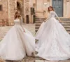 Naviblue 2019 Dolly Modest Long Sleeves Wedding Dresses Ball Gown Bateau Neck Lace Appliqued Bridal Gowns Court Train Plus Size Ve3935420