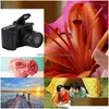 Digital Cameras Portable Travel Vlog Camera Pography 16X Zoom 1080P Hd Slr Anti-Shake Po For Live Stream Drop Delivery Dhnly