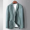 Costumes pour hommes Hommes de haute qualité Bleu Vert Tenue de bureau Costume Blazer Plus Taille Mince Business Casual Manteau Mâle Slim Fit Veste M-4XL