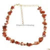 Pendanthalsband Irregar Natural Energy Crystal Stone Beaded Chain Chokers For Women Girl Party Club Deced Smycken Drop Delivery Pend DH7H1