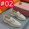 2024 Designer-Kleiderschuhe 35-47 LP-Loafer Top-Qualität Handgenähter Faden Klassische Schnalle Kaschmir Damen Herren Flache Absätze Freizeitkomfort Vier-Jahreszeiten-Loafer-Fabrik