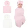 Cobertores Swaddle Cobertor Beanie Chapéu para Bebês Meninos Meninas 0-6m Respirável Arco Pele Amigável Saco de Dormir Nascido Cama