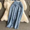 Vestidos de trabalho roupas de verão moda dois conjuntos de peças para mulheres zíper sexy colete cintura alta bodycon saia longa outfits casual y2k denim terno