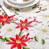 Elegant Satin Embroidery Christmas Bed Table Runner Lace Tablecloth For Wedding Party Decoration Vintage Floral Home Decor 240307