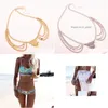 Belly Chains Boho Sier Gold Metal Bead Chain Tassel Body Jewelry Sequins Charms y Biniki midje strandstammsfall leverans dhgarden dhj1b