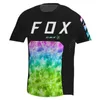 MENS MTB BAT FOX T-shirt Korta ärmar Cykling Jersey Mountain Bike Jersey Offroad Motocross Jersey Quick-Dry Downhill Jersey