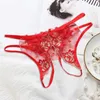 Frauenhöfen Frauen sexy Dessous offener Schritt für Sex Stickerei Blume Spitze transparent Unterwäsche Mesh Versuchung krottelfrei Tanga