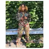 Women's Jackets Femmes Vestes Y Vert Camouflage Cacading Volants Flare Manches Streetwear Militaire Outcoat Drop Livraison Vêtements Wome Dh0Y3