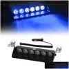 Autres feux de signalisation Nouveau 12V 12W LED d'urgence Strobe Light Avertissement Rouge Bleu Ambre Blanc Flasher Tour Assemblage de voiture Drop Livraison Autom DH40L