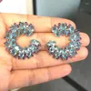 Orecchini pendenti Bilincolor Orecchino a cerchio con cuore blu di lusso per le donne Matrimonio