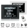 7 8 Languages Digital Day Clock LED Calendar Day Week Month Year Electronic Alarm Clock for Impaired Vision People Home Dec254y