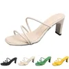 여성 패션 슬리퍼 발 뒤꿈치 샌들 하이 신발 가이 트리플 흰색 검은 색 빨간색 노란색 갈색 색상 114 307