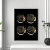 Schilderijen Zwart Goud Ayatul Kursi Koranvers Arabische Kalligrafie Canvas Schilderij Islamitische Muurkunst Posters En Prints Home Decor 315V