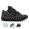 Laving Studded Leather Curb Sneaker schoenen Zwart Poppy Red Light Blauwe Gom Dept Pale Pink Multi Dark Gray Tan Taupe Taurus LVR Exclusieve Fuchsia Sneaker Vintage Beige