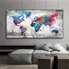 Vintage World Map Posters Abstract Retro Prints Canvas Painting Indoor Decorations Wall Art Pictures For Living Room Home Decor320Q