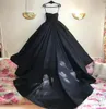 Ball Gown Gothic Wedding Dresses Plus Size Sweetheart Tulle Arabic Dubai Country Bridal Gowns Black Wedding Dress Vestido De Novia6461800