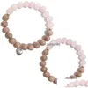 Z koraliki 8 mm naturalne kryształowe pasma kamieniem kształt serca urok bransoletki dla kobiet dziewczyna ręcznie robiona joga biżuteria upuszcza dostawa dhjdy