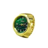 Anillos de racimo Mini reloj de dedo de cuarzo verde Anillo para mujeres Hombres Pareja Digital Banda elástica Punk Joyería Reloj Adolescentes