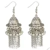 チャームボヘミアンレトロドロップダングルイヤリングとタッセルフックjhumka jhu earring for women Jewelryギフト配信Dhgarden dhuop