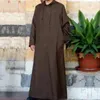 Camicie casual da uomo Abbigliamento da uomo musulmano Arabia Saudita Manica lunga Thobe Moda semplice camicia di cotone Top a vestaglia